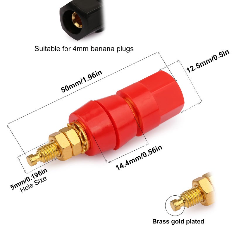 DIYhz 10Pcs 4mm Banana Plug Socket Plated Terminal Amplifier Speaker Terminal Connector - Image 3